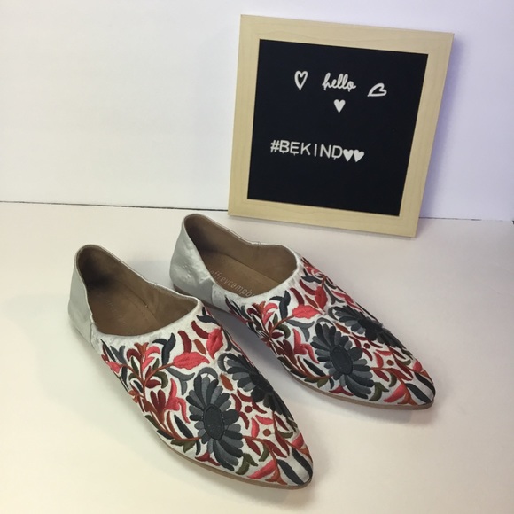 Jeffrey Campbell Shoes - Jeffrey Campbell Cava Embroidered Satin flats 8.5